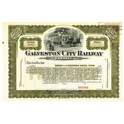 Galveston City Railway Co., ca.1900-1920 Specimen Stock Certificate