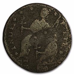 1787 Connecticut Copper Draped Bust Facing Dbl Struck Good 230 YEAR OLD COIN