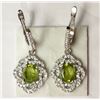 Image 1 : #4-STERLING SILVER PERIDOT EARRINGS
