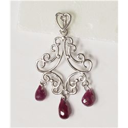 #6-14KT WHITE GOLD RUBY PENDANT