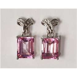 #13-10KT WHITE GOLD PINK CREATED GEMSTONE