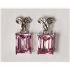 Image 1 : #13-10KT WHITE GOLD PINK CREATED GEMSTONE