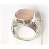 Image 2 : #15-STERLING SILVER ROSE QUARTZ RING