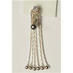 #19-STERLING SILVER TANZANITE BELLY BUTTON