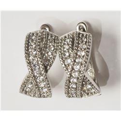#20-STERLING SILVER CUBIC ZIRCONIA EARRINGS