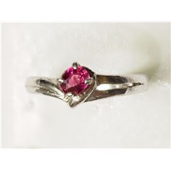 #22-STERLING SILVER RUBY(0.35CT)RING