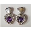 Image 1 : #24-STERLING SILVER AMETHYST HEART SHAPED
