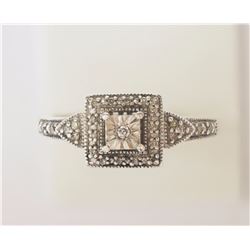 #25-STERLING SILVER DIAMOND(0.15CT)RING