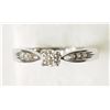 Image 1 : #29-10KT WHITE GOLD DIAMOND(0.12CT)RING