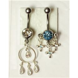 #30-STERLING SILVER CUBIC ZIRCONIA BELLY