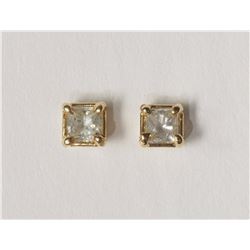 #34-14KT YELLOW GOLD DIAMOND STUD EARRINGS