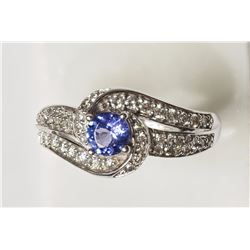#39-10KT WHITE GOLD TANZANITE(0.55CT)
