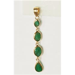 #43-14KT YELLOW GOLD EMERALD PENDANT