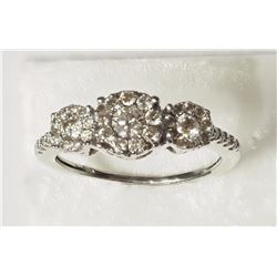 #49-10KT WHITE GOLD DIAMOND(0.25CT)RING