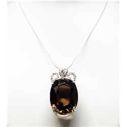 #50-STERLING SILVER SMOKEY QUARTZ