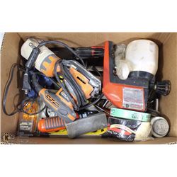 LARGE BOX FULL OF TOOLS INCL. RIDGID