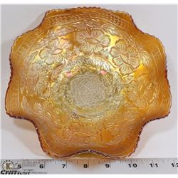 VINTAGE IMPERIAL MARIGOLD CARNIVAL GLASS RUFFLED