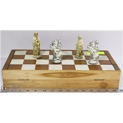 VINTAGE WOODEN FOLDING CHESSBOARD WITH