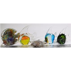 VINCI DYNASTY GALLERY HAND FUSED 4 GLASS FISH