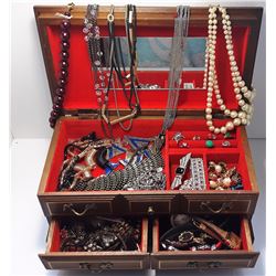 #19 - LARGE CARVED WOODEN JEWELRY BOX