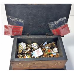 #11 - WOODEN SUN MOON & STARS BOX & CONTENTS