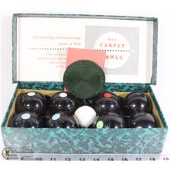 VINTAGE SET OF B & A CARPET BOWLS IN ORIGINAL BOX