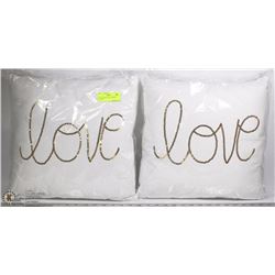 LOT OF 2 NEW "LOVE" THROW PILLOWS