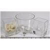 Image 1 : 3PC CANDLE GLASS VASES