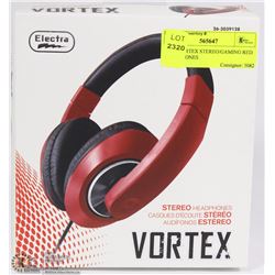 NEW VORTEX STEREO/GAMING RED HEADPHONES