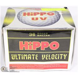 BOX OF 36 NEW HIPPO ULTIMATE VELOCITY GOLF BALLS