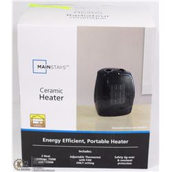 NEW MAINSTAYS  PORTABLE CERAMIC HEATER