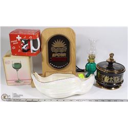 24K GOLD TRIMMED CAND JAR WITH LID SOLD WITH