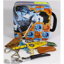 VINTAGE (2007)ELVIS METAL LUNCH BOX W/ 11