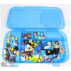 LEGO CASE FULL OF ASST PEOPLE PIECES AND BIKES