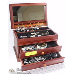 LARGE JEWELRY BOX WITH CONTENTS