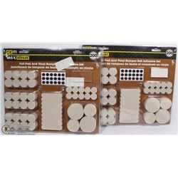 TWO PACKS OF 200PC FELT PAD AND VINYL BUMPER SELF