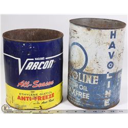 2 VINTAGE TINS - ONE GAS AND ONE ANTIFREEZE