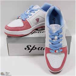 LEATHER UPPER PINK/WHITE/BLUE RUNNERS SIZE 6.5