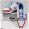 Image 1 : LEATHER UPPER PINK/WHITE/BLUE RUNNERS SIZE 6.5