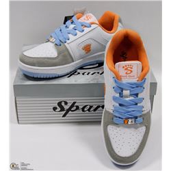 LEATHER UPPER LIGHT GREY/WHITE/ORANGE RUNNERS 5.5