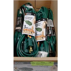 LOT OF MANY OUTDOOR EXTENSION CORDS