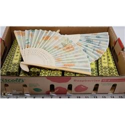 BOX OF 30 PCS HANDPAINTED HAND FANS