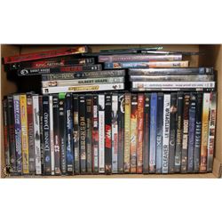 LARGE BOX W/OVER 50 DVD MOVIES