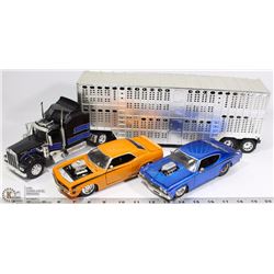 BOX W/DIECAST KENWORTH TRUCK & TRAILER,