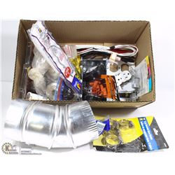 BOX OF NEW HOME ELECTRICAL & PLUMBING