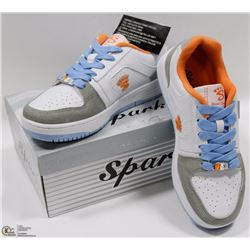 LEATHER UPPER LIGHT GREY/WHITE/ORANGE RUNNERS 4.5