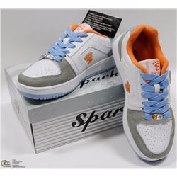 LEATHER UPPER LIGHT GREY/WHITE/ORANGE RUNNERS 4.5