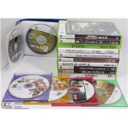 BOX W/26 XBOX 360 GAMES (14 GAMES ARE IN