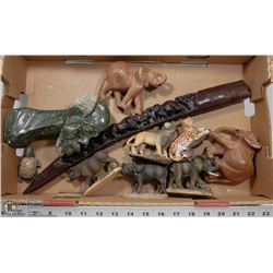 LOT OF AFRICAN CARVED COLLECTABLES