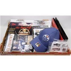 AUTOGRAPHED OILERS HAT + 16 OILERS PROGRAMS ETC